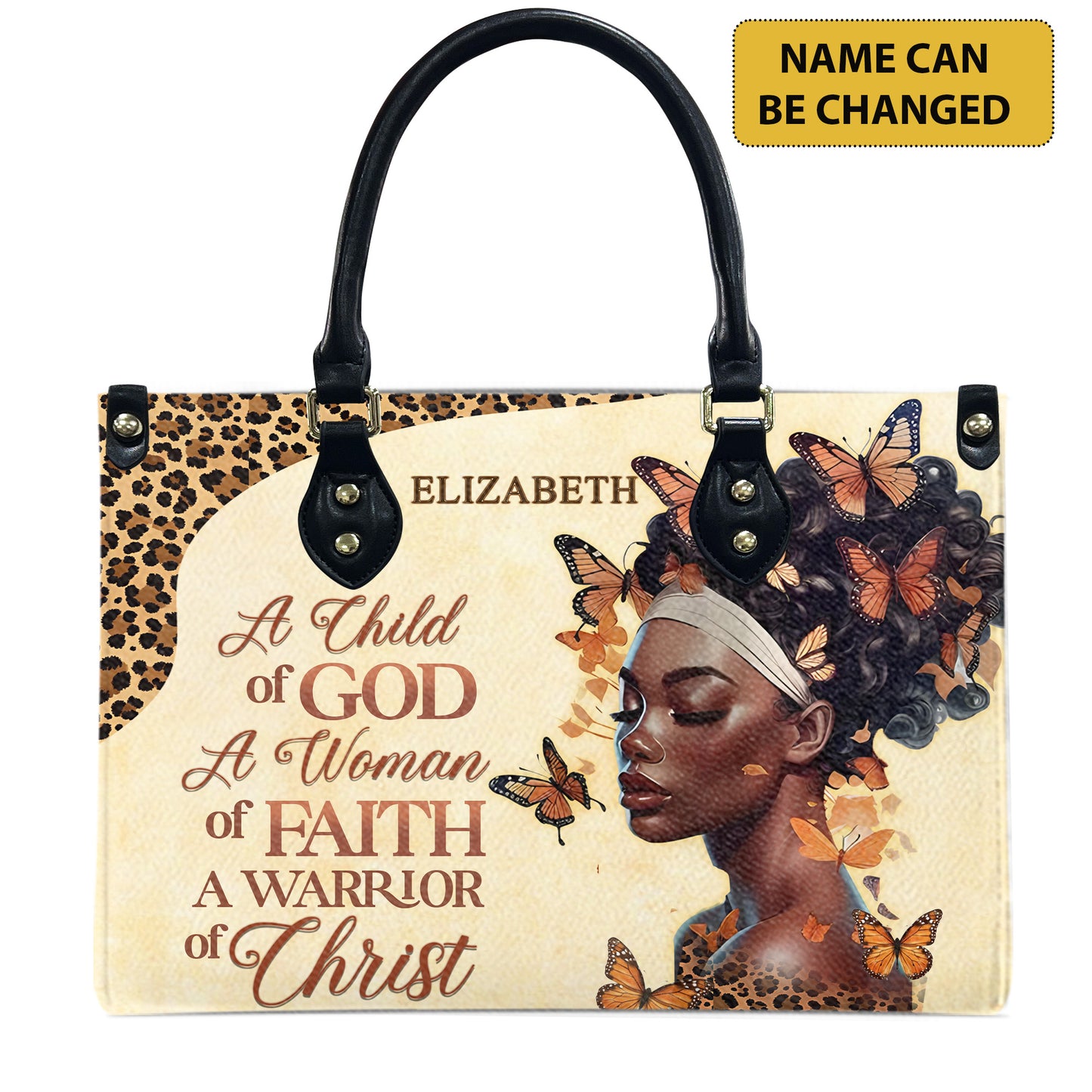 A Child Of God (Cream) - Personalized Leather Handbag ACOG1-Ha