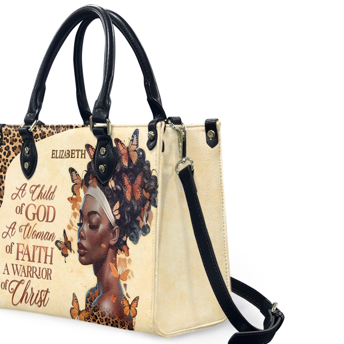 A Child Of God (Cream) - Personalized Leather Handbag ACOG1-Ha