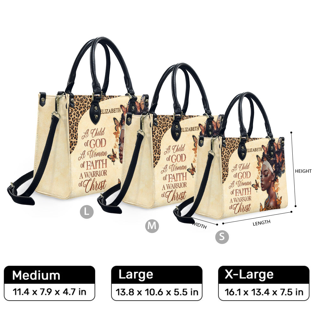A Child Of God (Cream) - Personalized Leather Handbag ACOG1-Ha