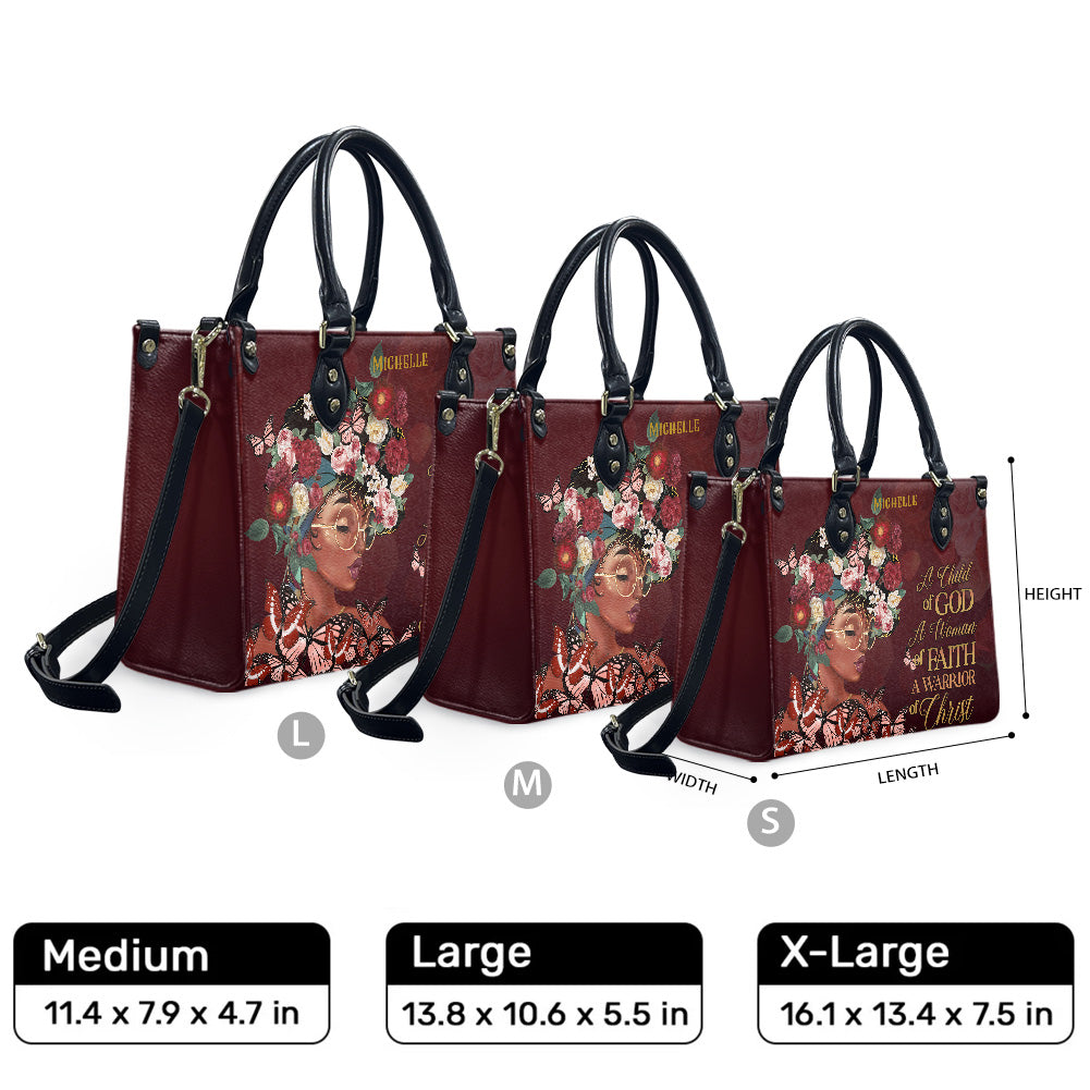 A Child Of God (Maroon) - Personalized Leather Handbag YA1-Ha