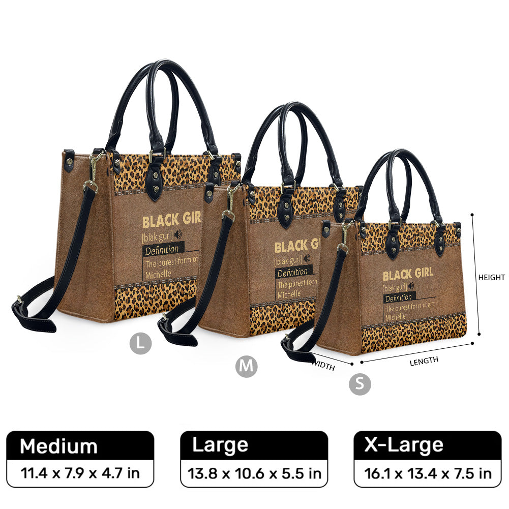 Black Girl (Brown Leopard) - Personalized Leather Handbag YA1-Ha