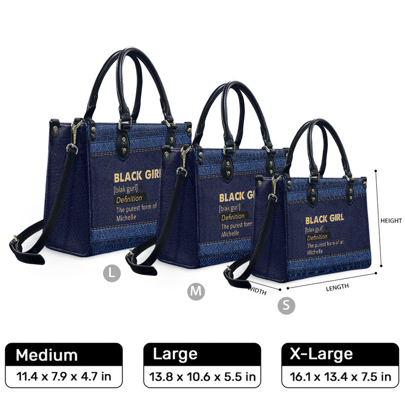 Size comparison illustration of Medium, Large and XL bags