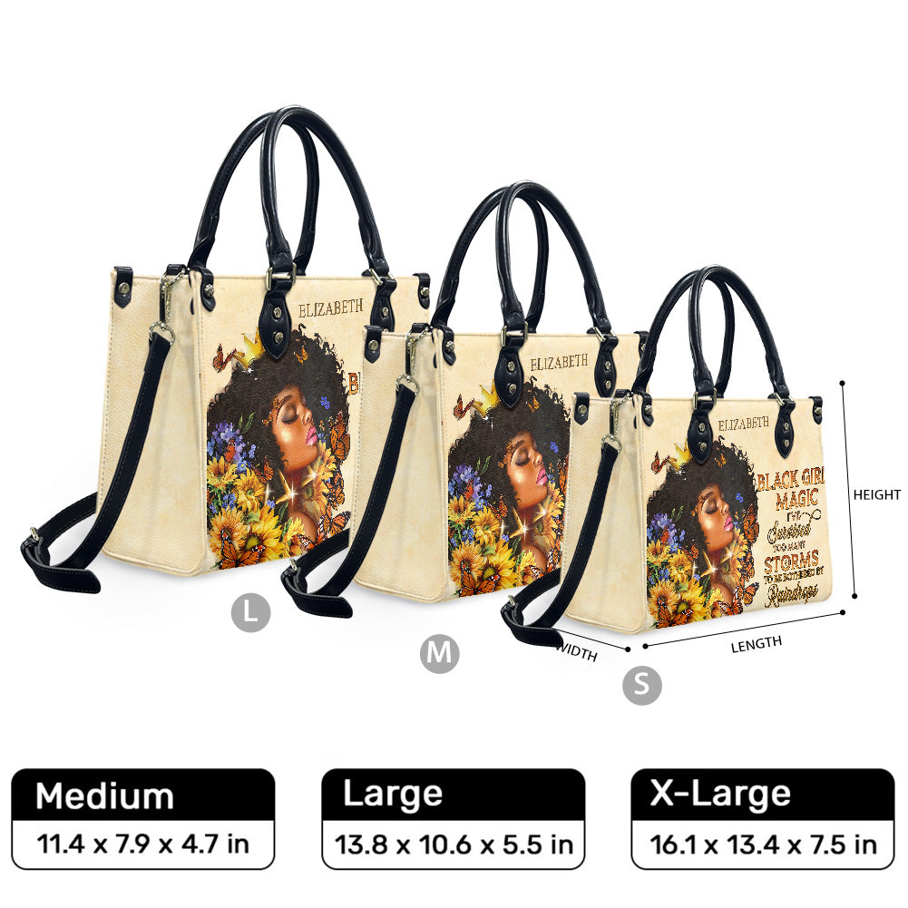 Black Girl Magic (Cream 1) - Personalized Leather Handbag BGM1-Ha