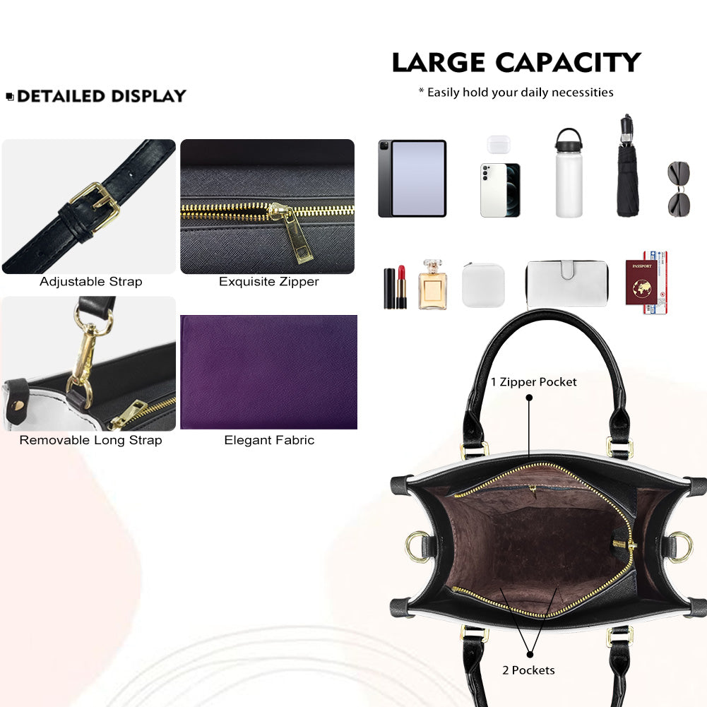 Blessed Is She Who Has Believed That The Lord Would Fulfill His Promises To Her (Purple Leopard) - Personalized Leather Handbag YA1-Ha