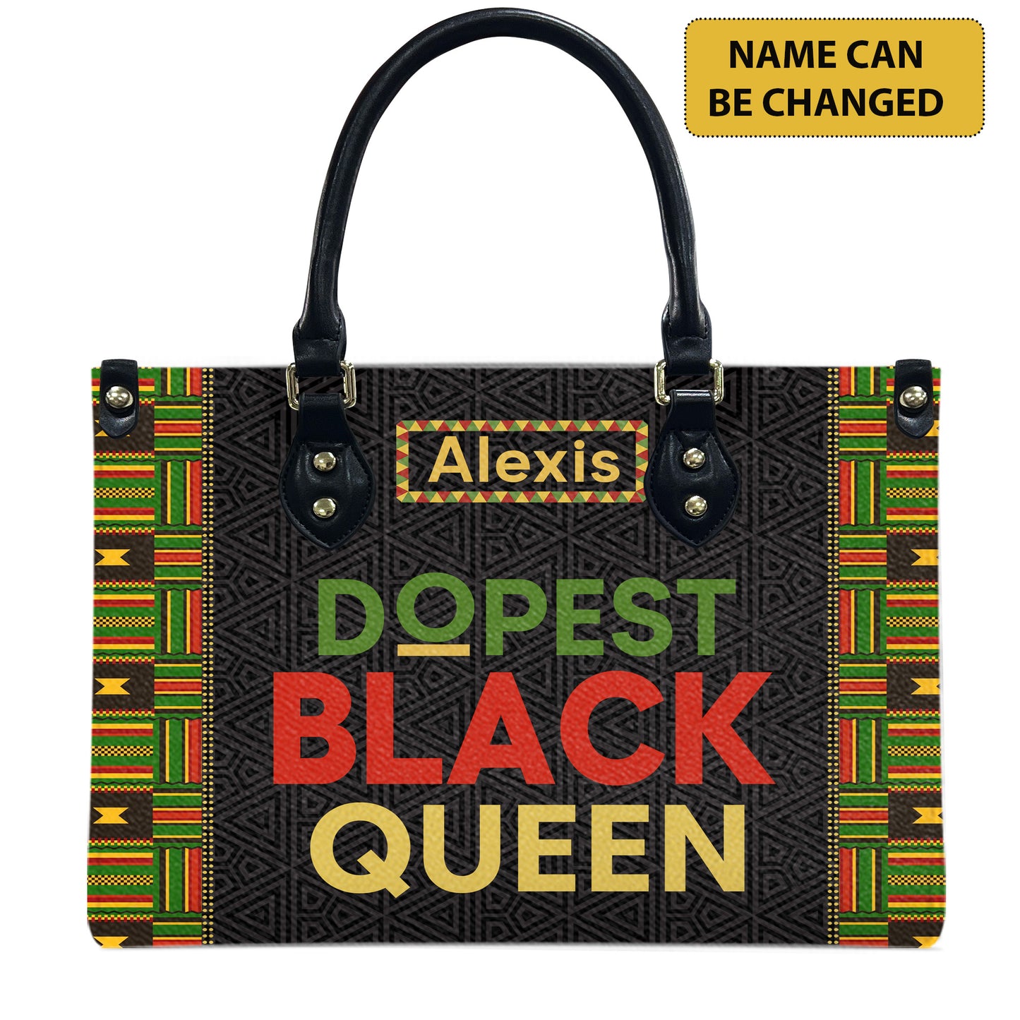 Dopest Black Queen (Pattern) - Personalized Leather Handbag YA1-Ha