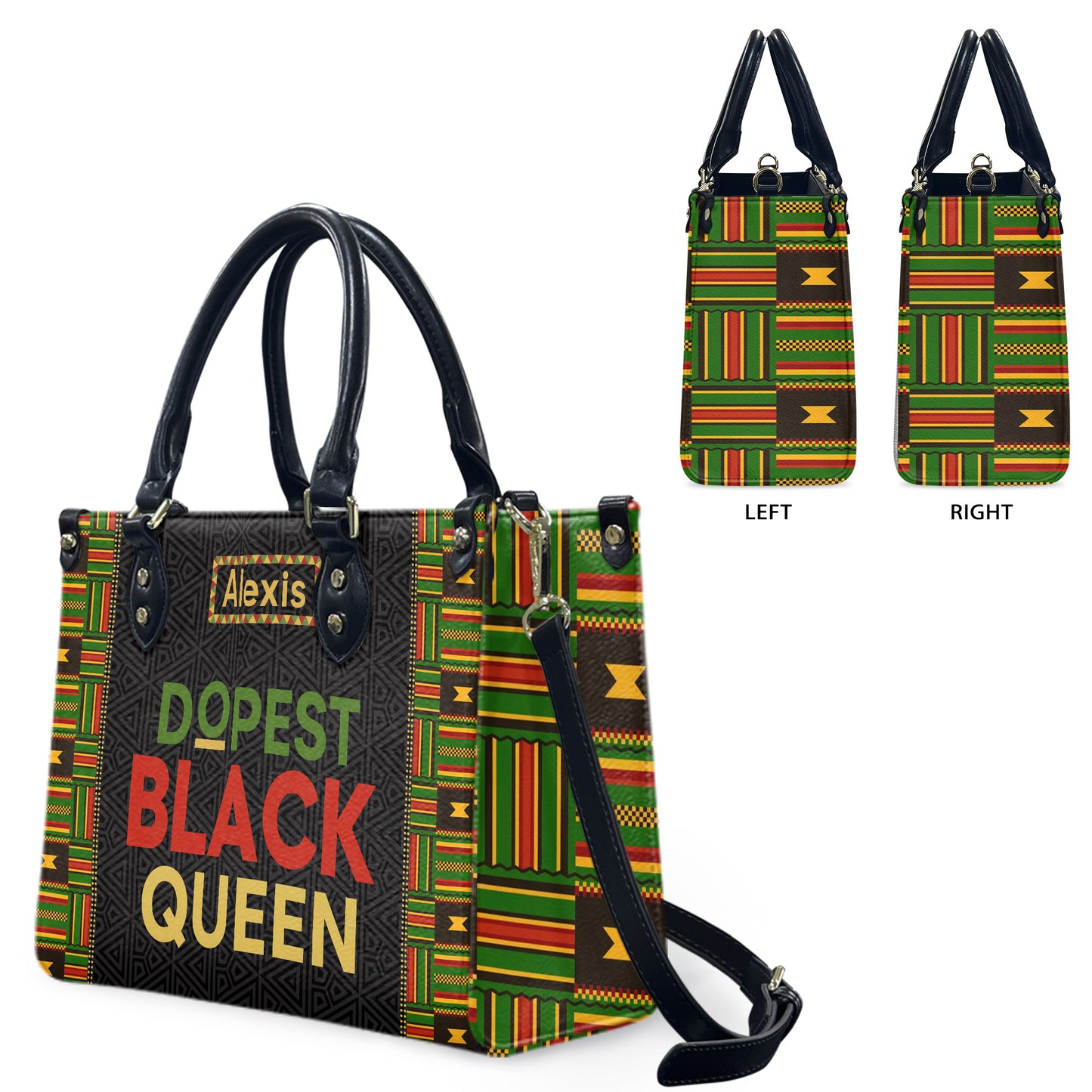 Dopest Black Queen (Pattern) - Personalized Leather Handbag YA1-Ha