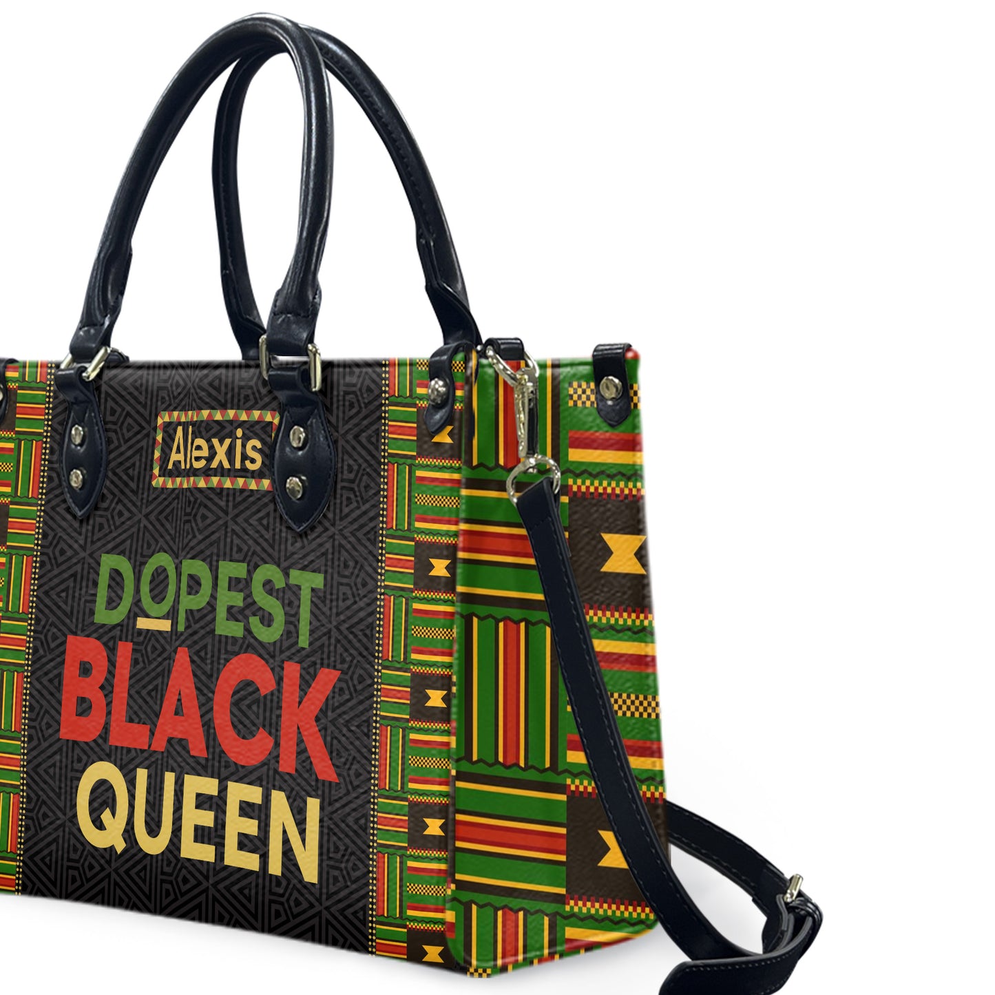 Dopest Black Queen (Pattern) - Personalized Leather Handbag YA1-Ha