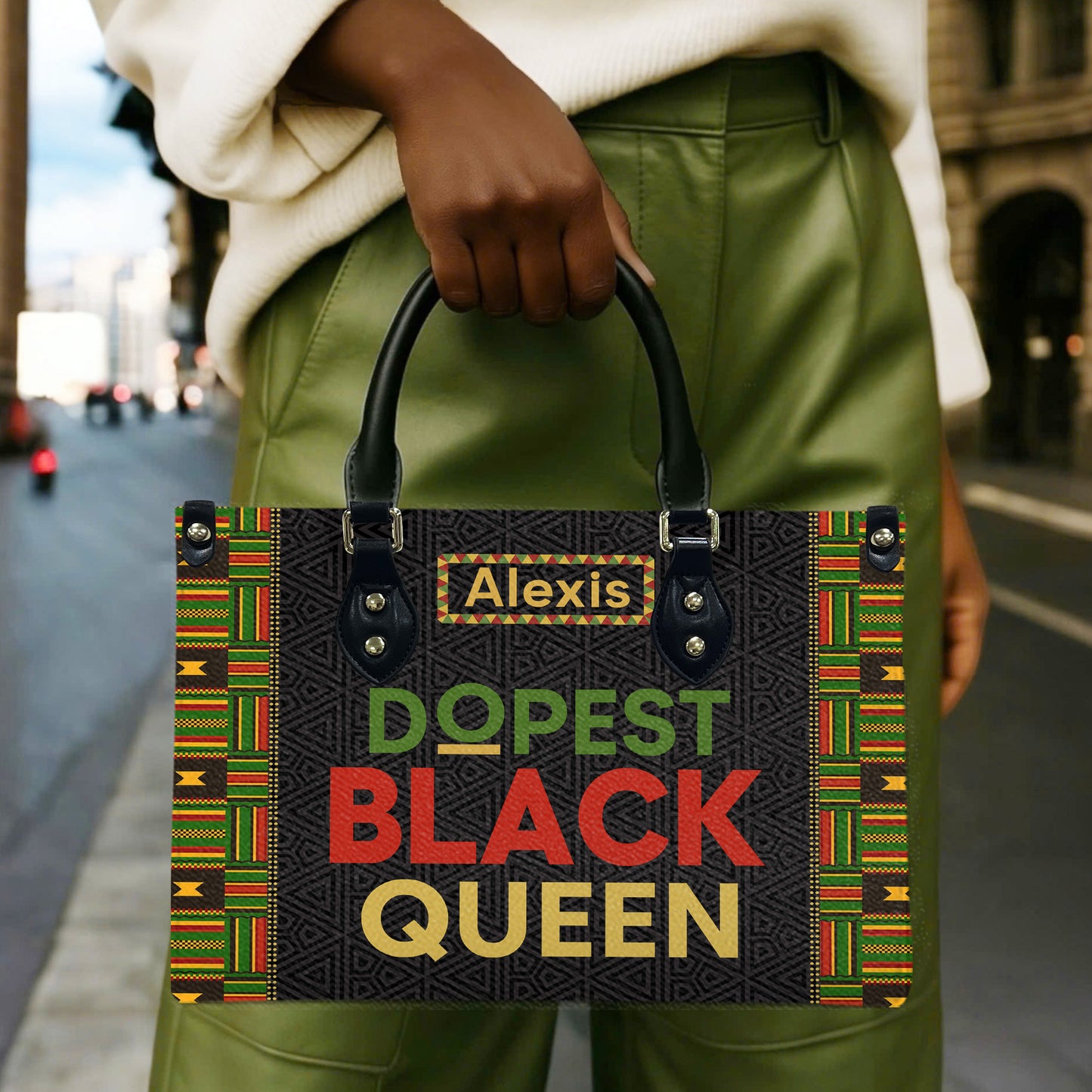 Dopest Black Queen (Pattern) - Personalized Leather Handbag YA1-Ha