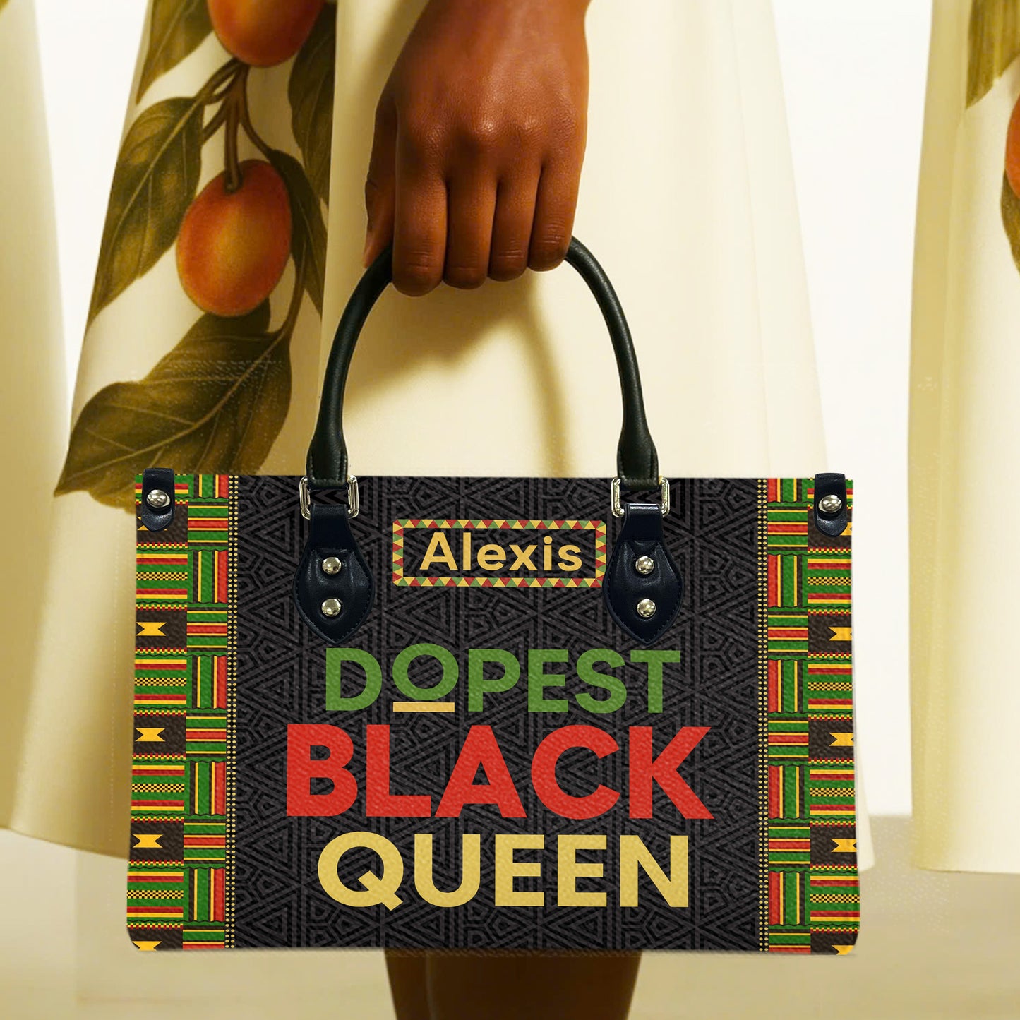 Dopest Black Queen (Pattern) - Personalized Leather Handbag YA1-Ha
