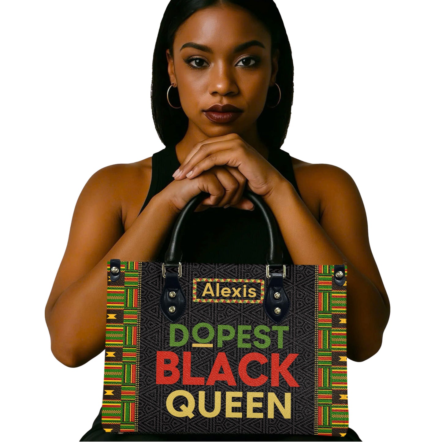 Dopest Black Queen (Pattern) - Personalized Leather Handbag YA1-Ha