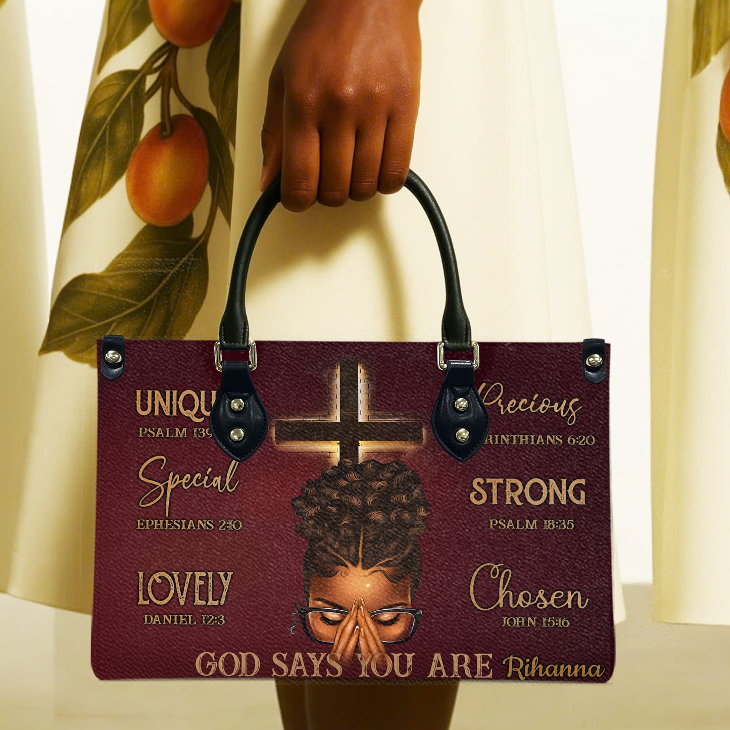 God Says You Are (Maroon) - Personalized Leather Handbag YA1-Ha