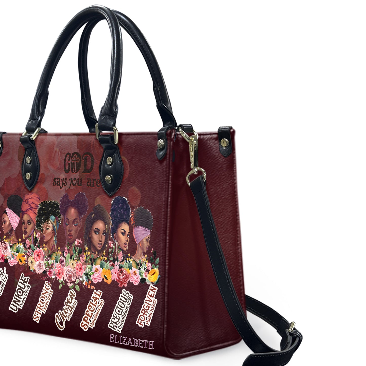 God Says You Are (Maroon) - Personalized Leather Handbag GSYA2-Ha