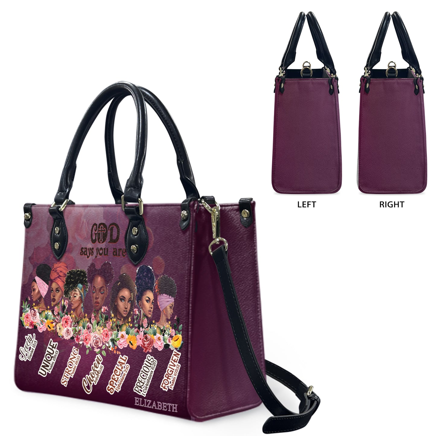 God Says You Are (Purple) - Personalized Leather Handbag YA2-Ha