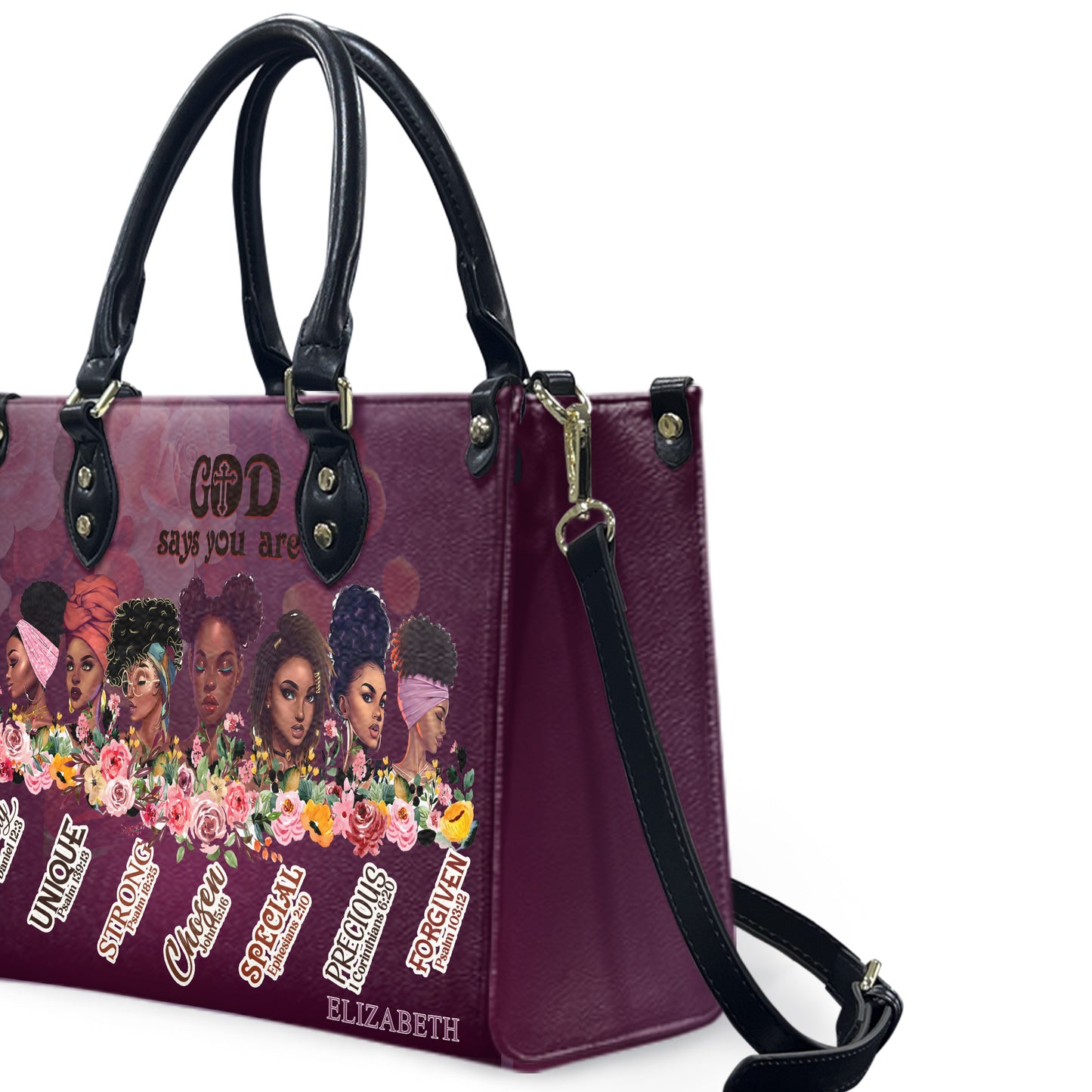 God Says You Are (Purple) - Personalized Leather Handbag YA2-Ha