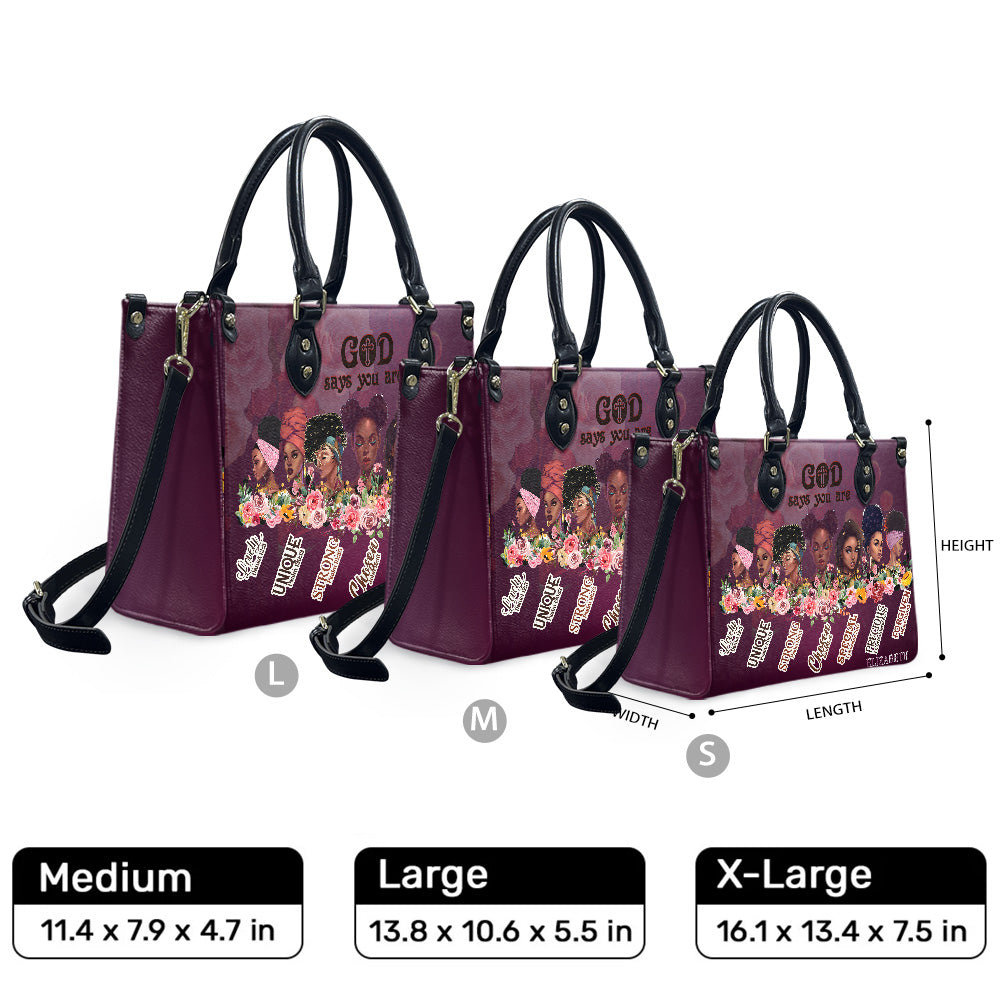 God Says You Are (Purple) - Personalized Leather Handbag YA2-Ha