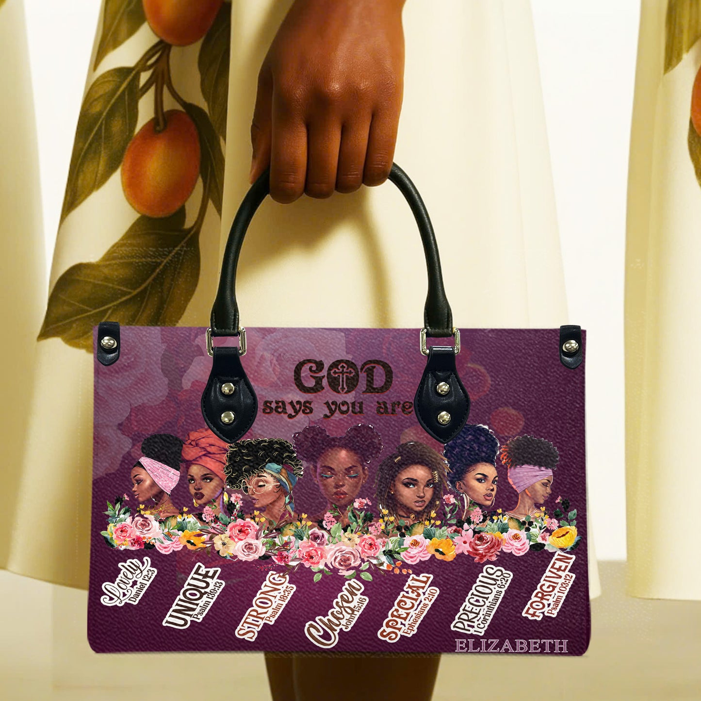 God Says You Are (Purple) - Personalized Leather Handbag YA2-Ha