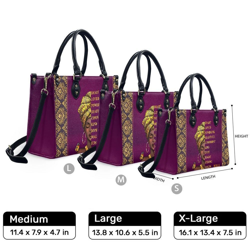 I Am (Pink Purple) - Personalized Leather Handbag YA1-Ha