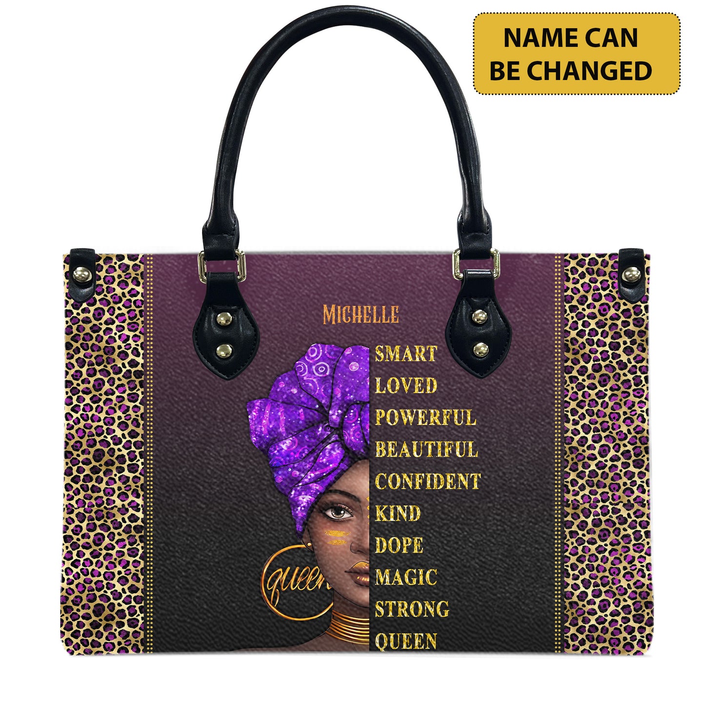 I Am (Purple) - Personalized Leather Handbag YA1-Ha