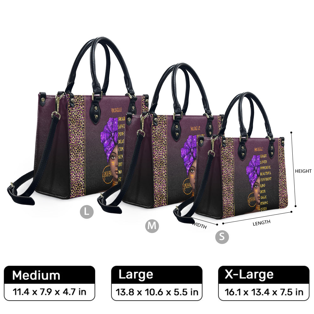 I Am (Purple) - Personalized Leather Handbag YA1-Ha