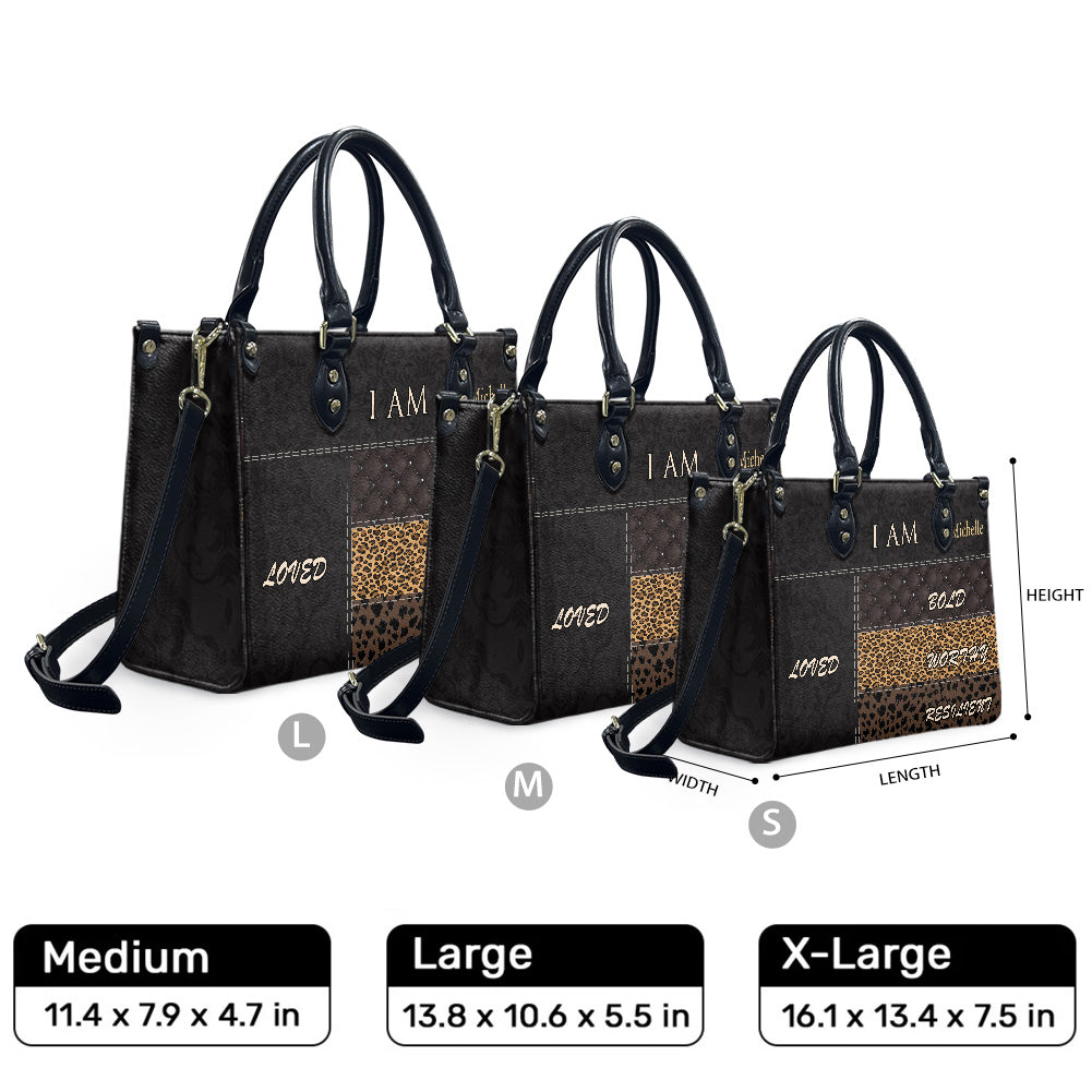I Am (Black Brown ) - Personalized Leather Handbag YA2-Ha