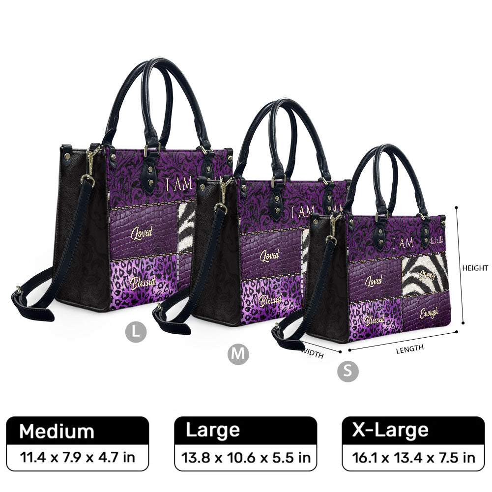 I Am (Purple) - Personalized Leather Handbag YA2-Ha