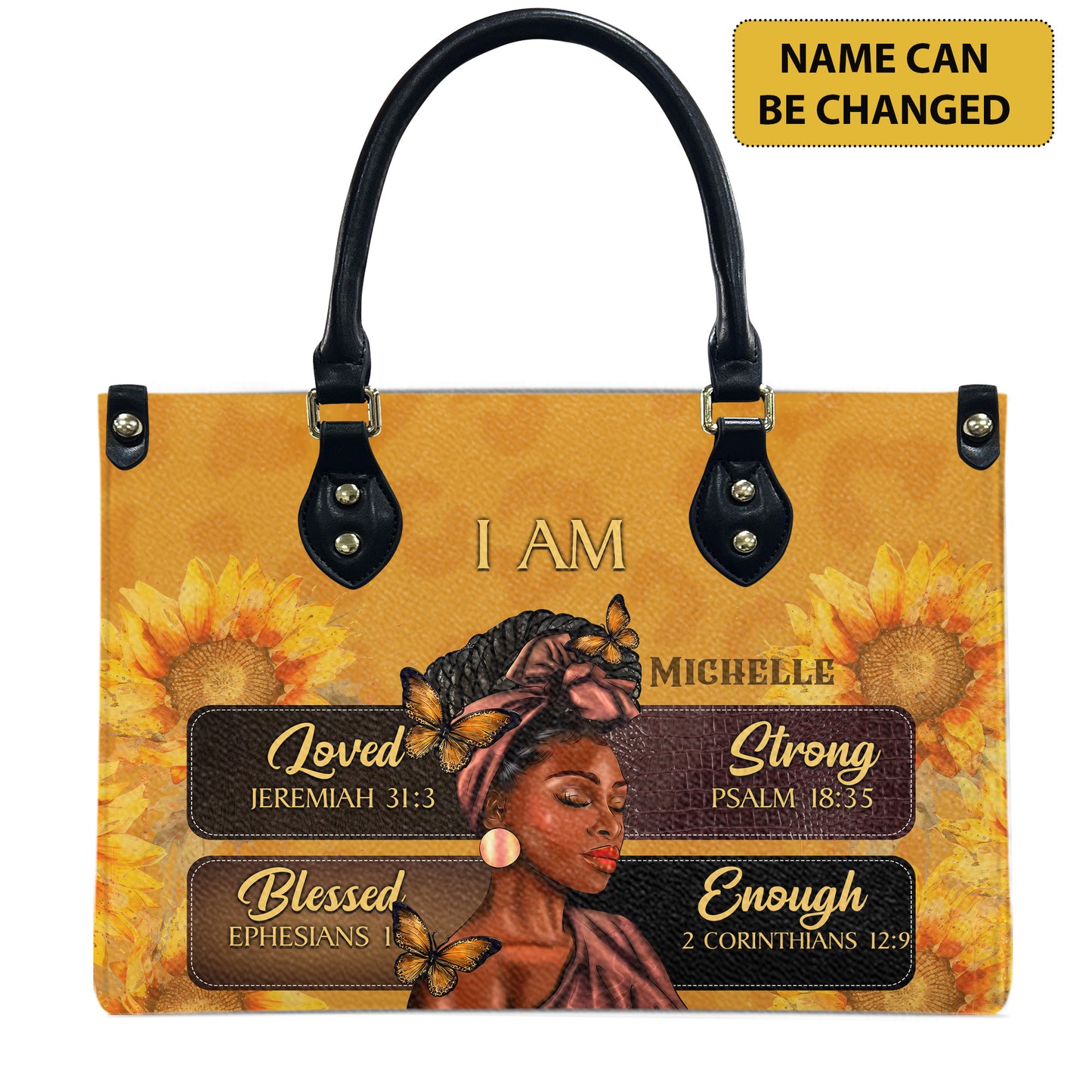 I Am (Leopard) - Personalized Leather Handbag YA3-Ha