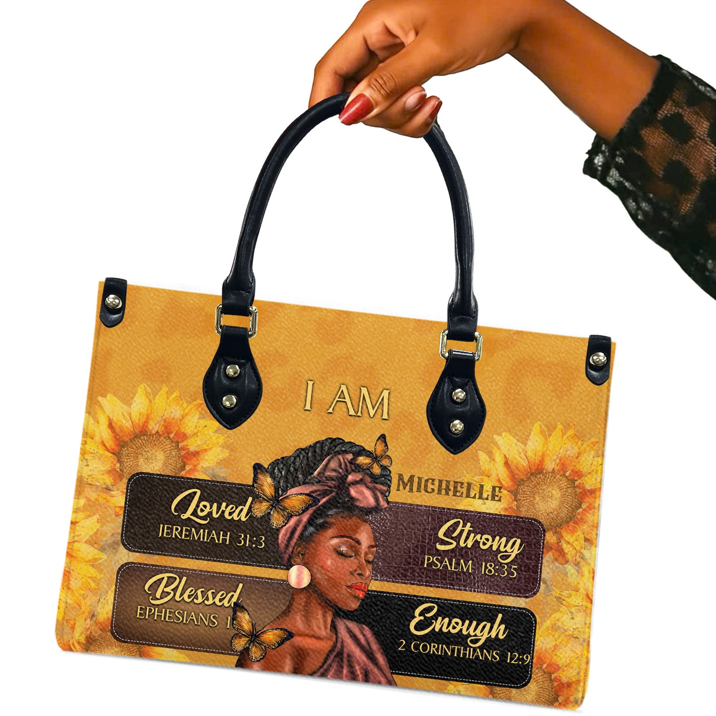 I Am (Leopard) - Personalized Leather Handbag YA3-Ha