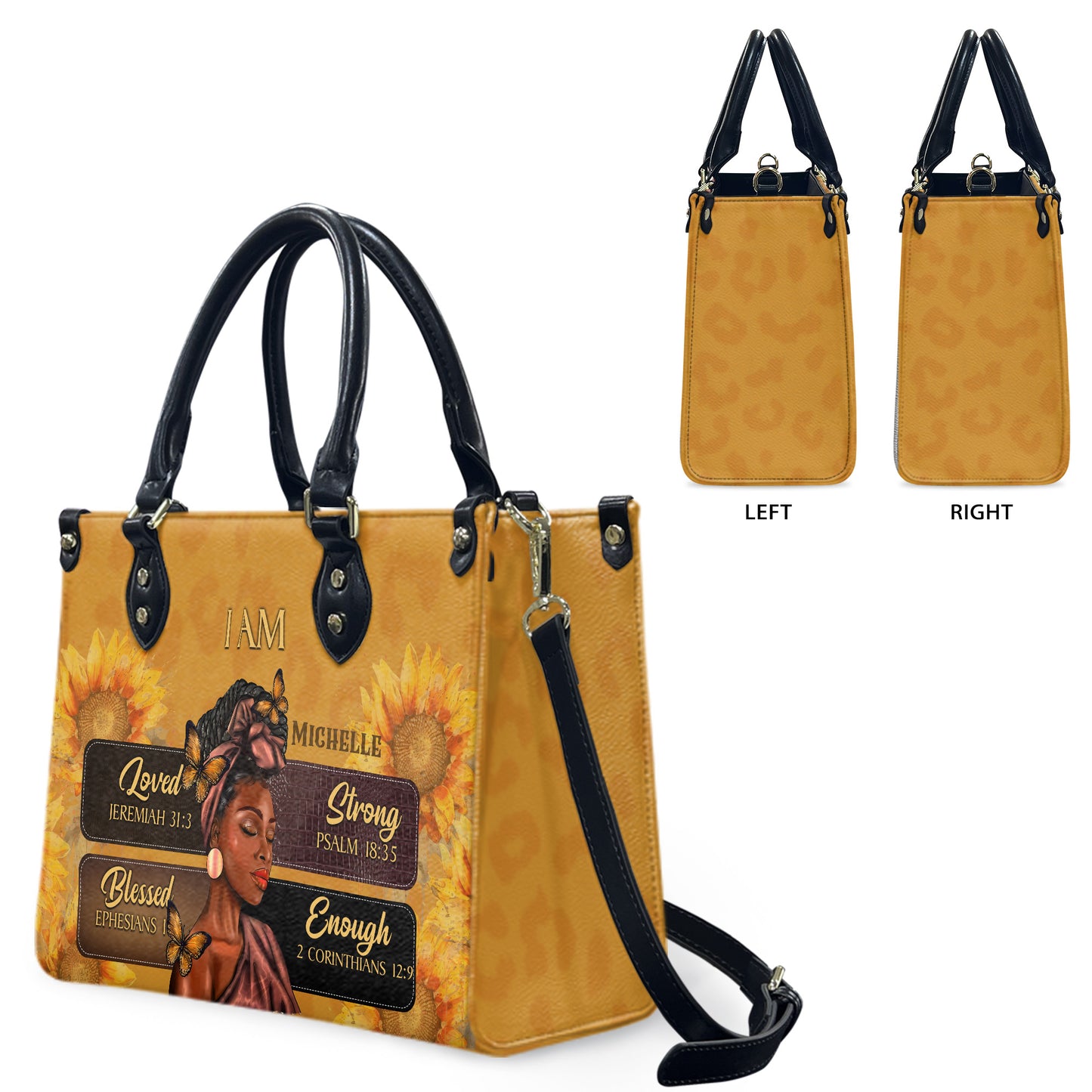 I Am (Leopard) - Personalized Leather Handbag YA3-Ha