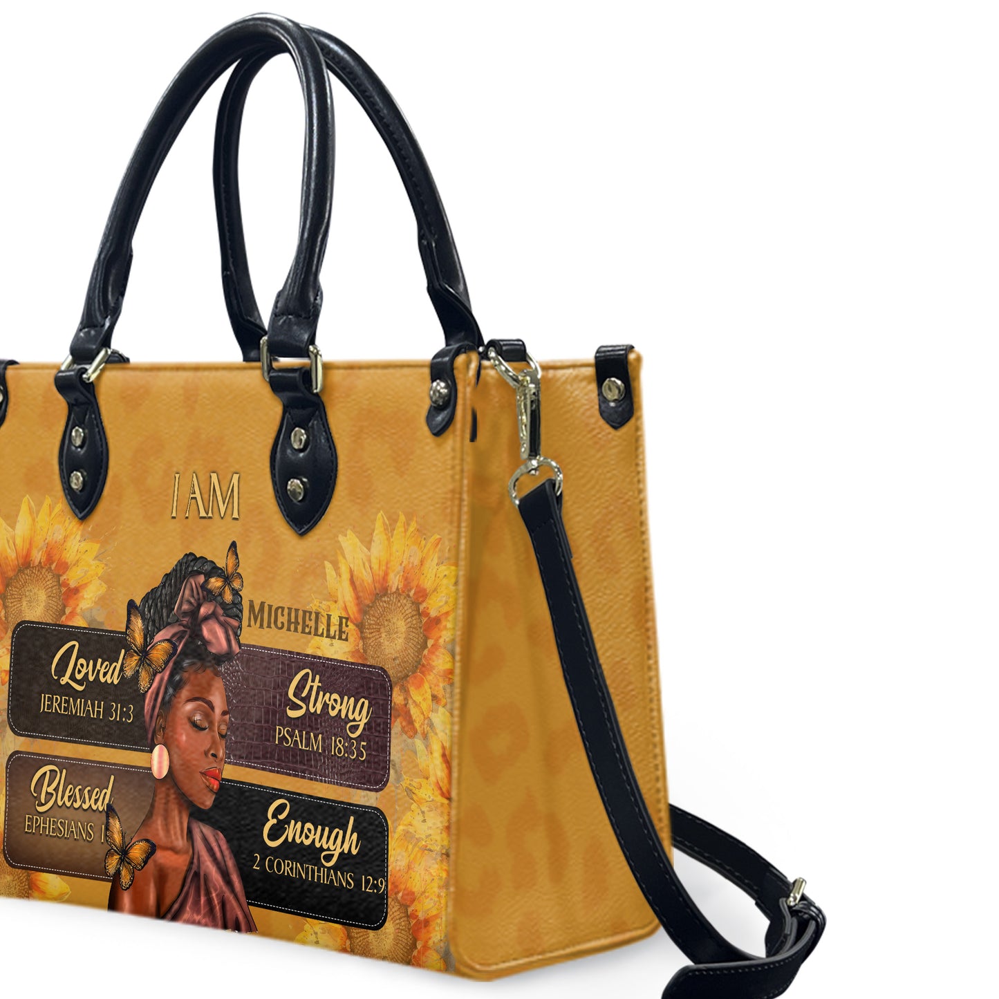 I Am (Leopard) - Personalized Leather Handbag YA3-Ha