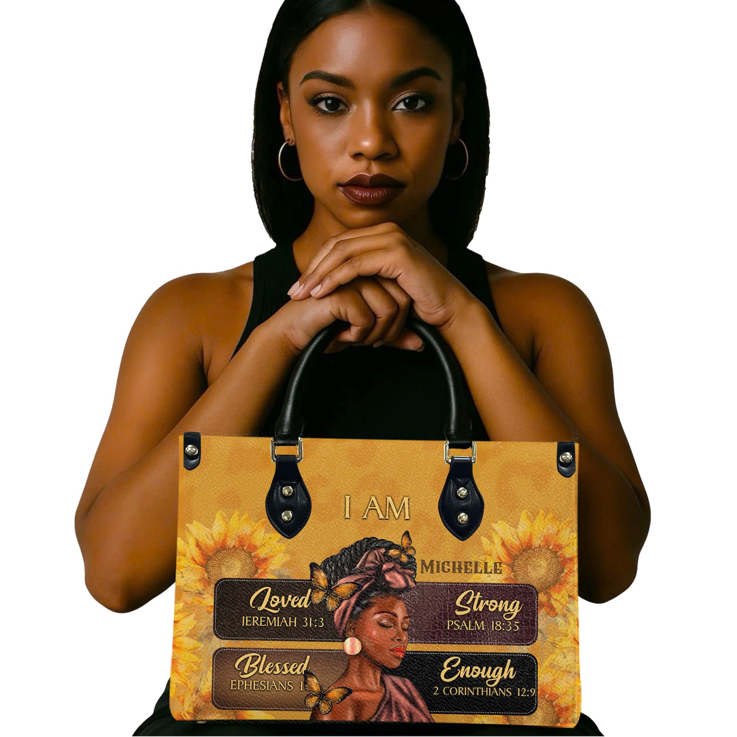 I Am (Leopard) - Personalized Leather Handbag YA3-Ha