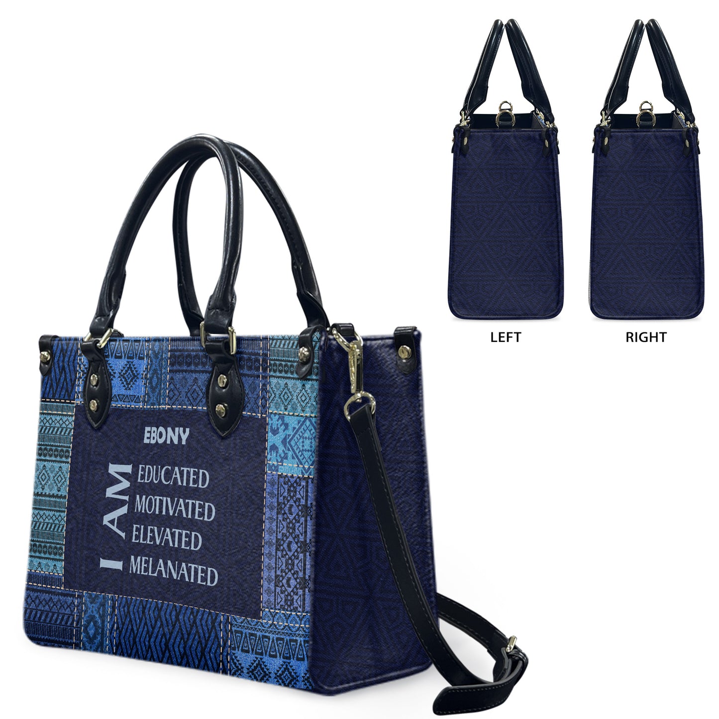 I Am (Denim) - Personalized Leather Handbag YA5-Ha