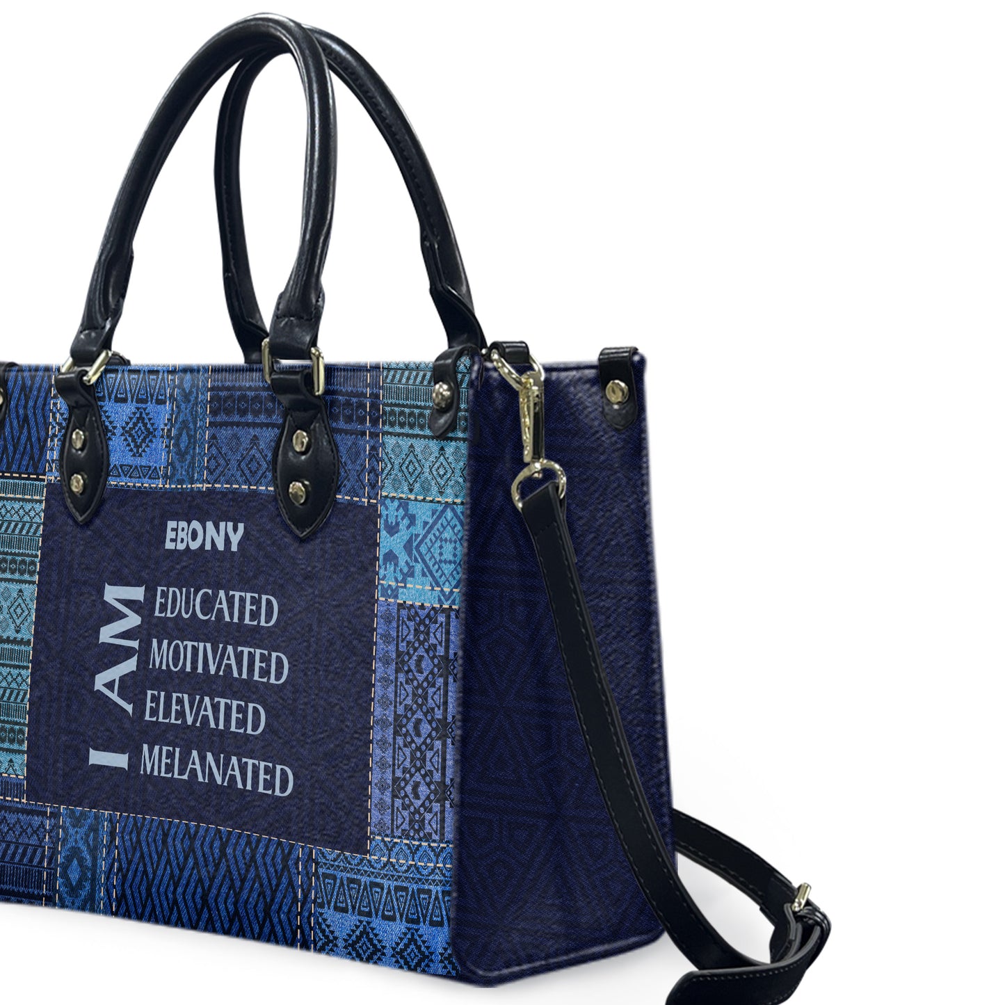 I Am (Denim) - Personalized Leather Handbag YA5-Ha