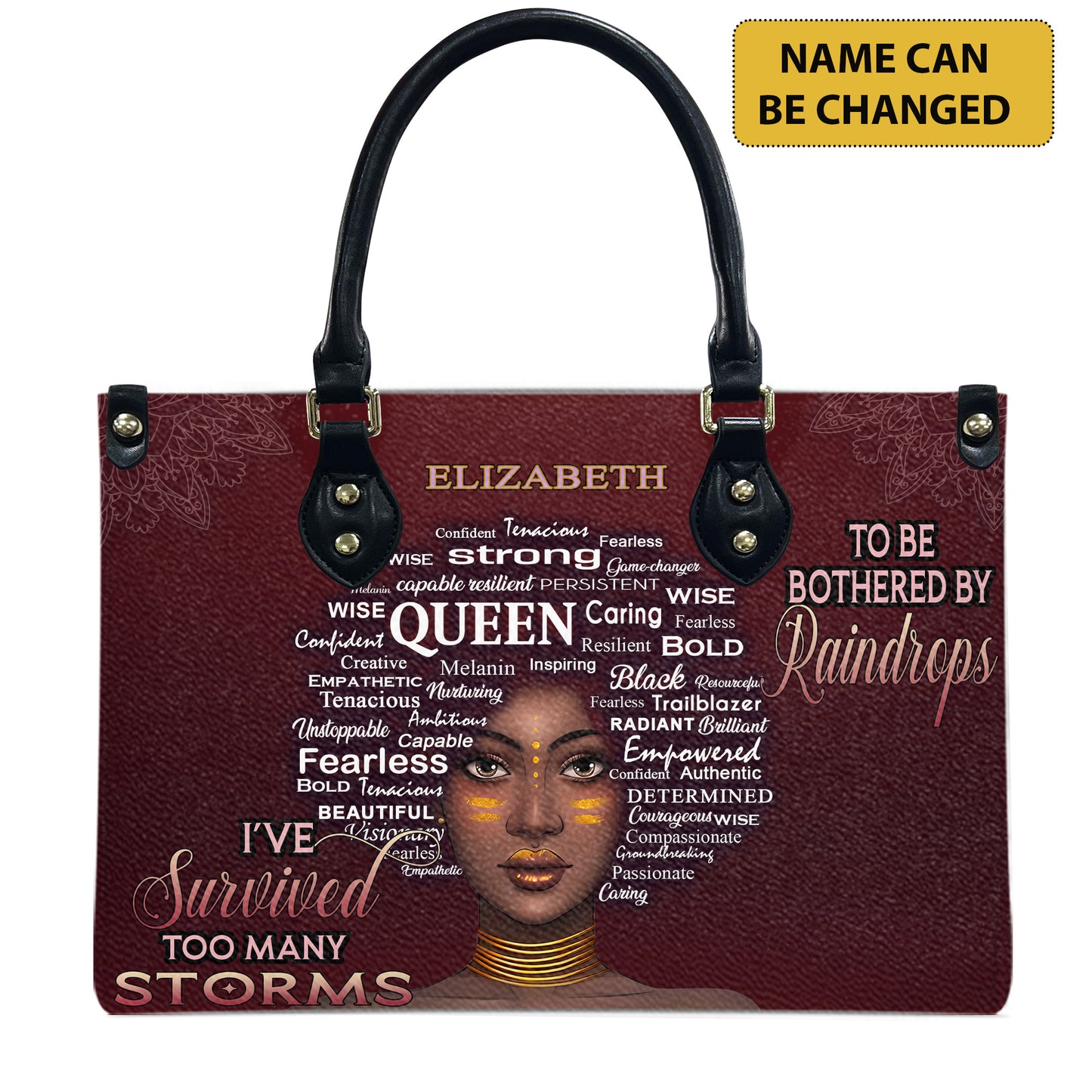 I've Survived Too Many Storms (Maroon) - Personalized Leather Handbag YA1-Ha