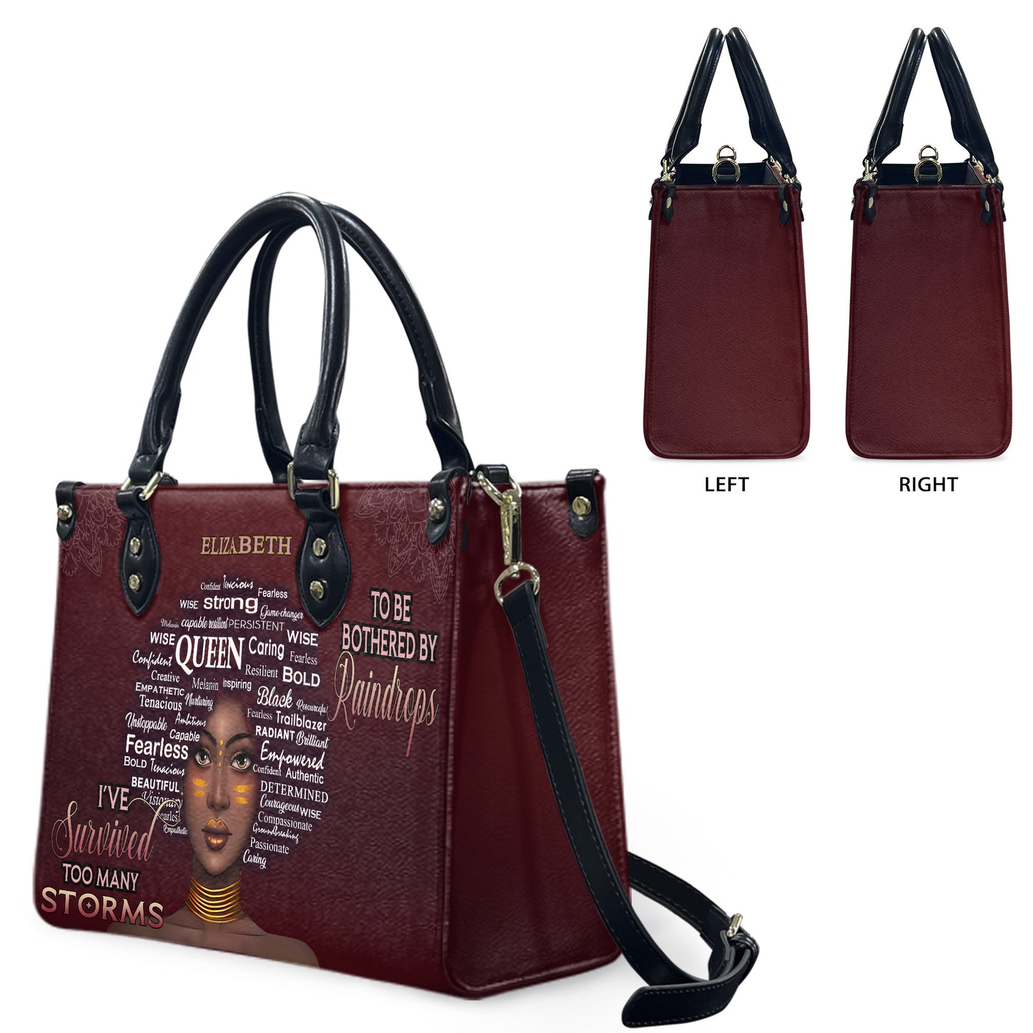 I've Survived Too Many Storms (Maroon) - Personalized Leather Handbag YA1-Ha