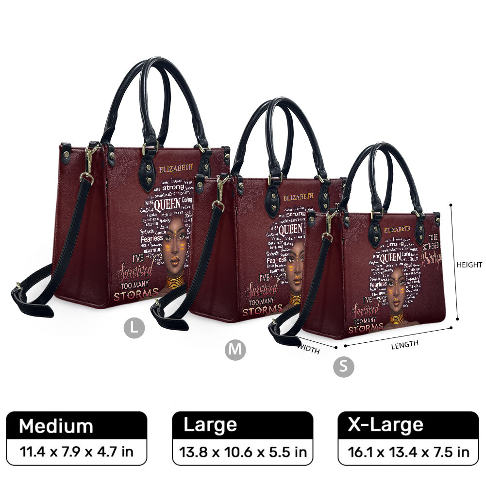 I've Survived Too Many Storms (Maroon) - Personalized Leather Handbag YA1-Ha