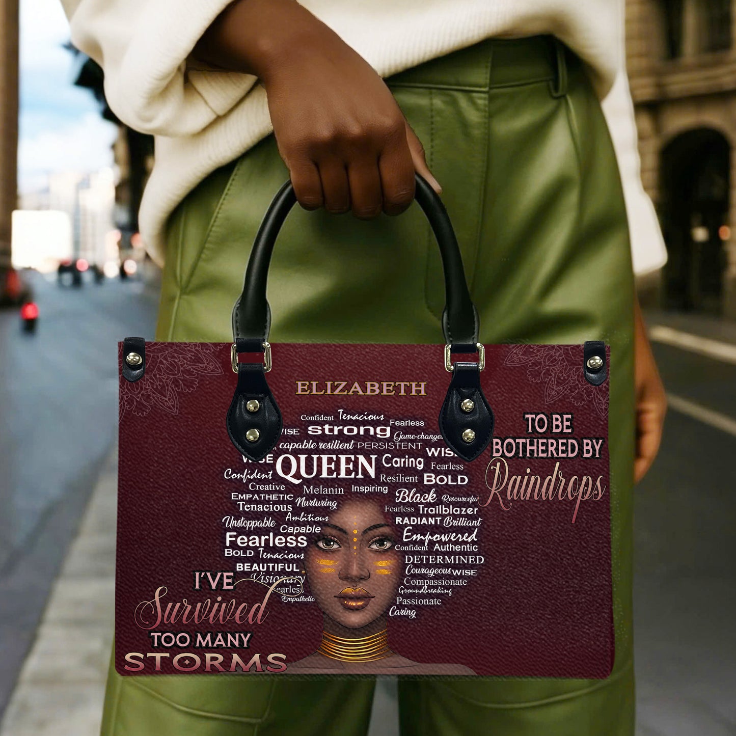 I've Survived Too Many Storms (Maroon) - Personalized Leather Handbag YA1-Ha