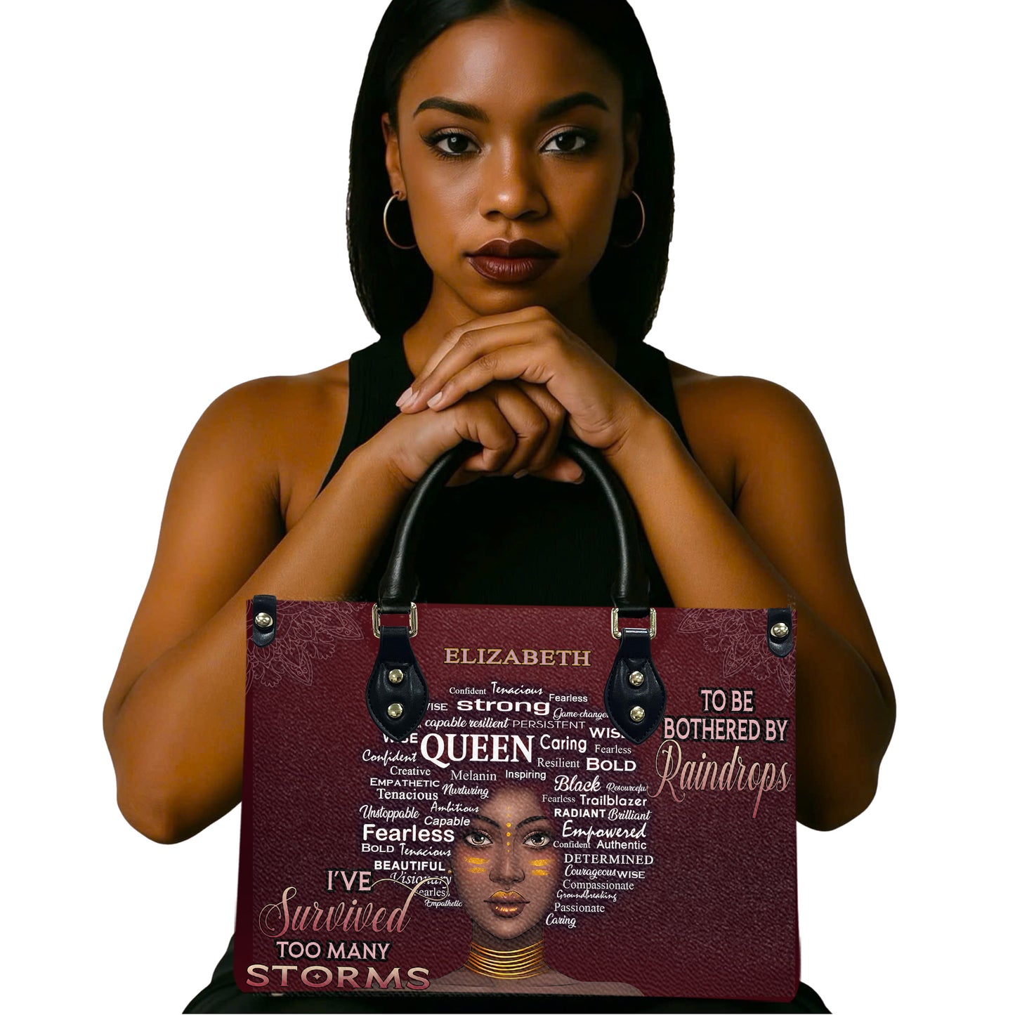 I've Survived Too Many Storms (Maroon) - Personalized Leather Handbag YA1-Ha