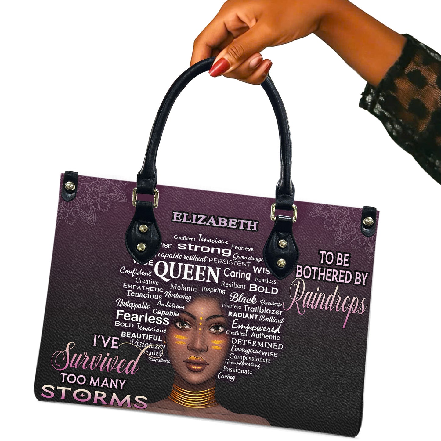 I've Survived Too Many Storms (Purple) - Personalized Leather Handbag YA1-Ha