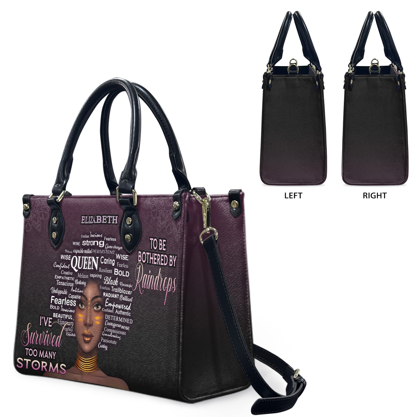 I've Survived Too Many Storms (Purple) - Personalized Leather Handbag YA1-Ha