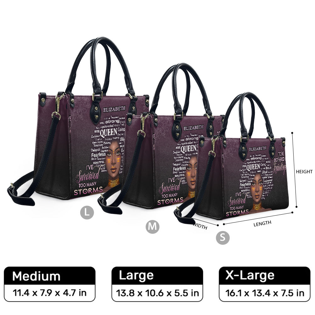 I've Survived Too Many Storms (Purple) - Personalized Leather Handbag YA1-Ha