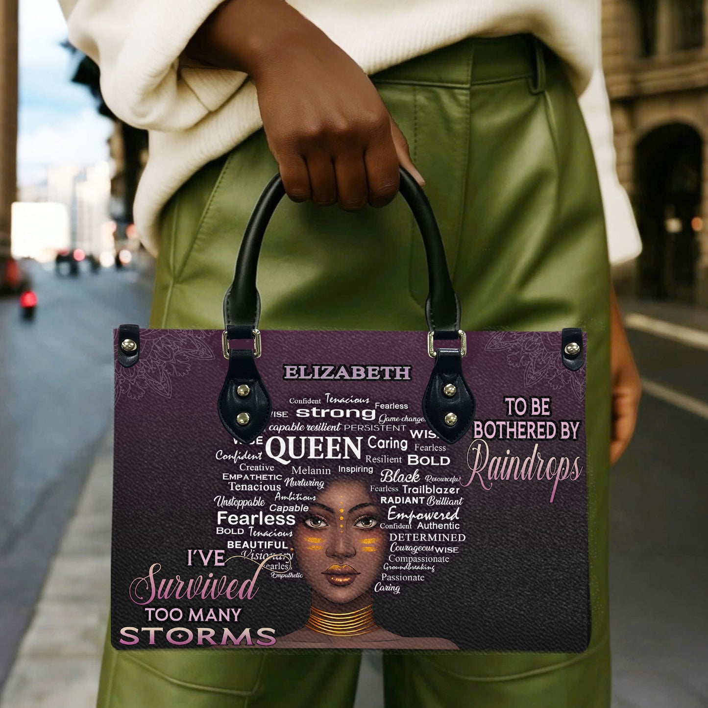I've Survived Too Many Storms (Purple) - Personalized Leather Handbag YA1-Ha