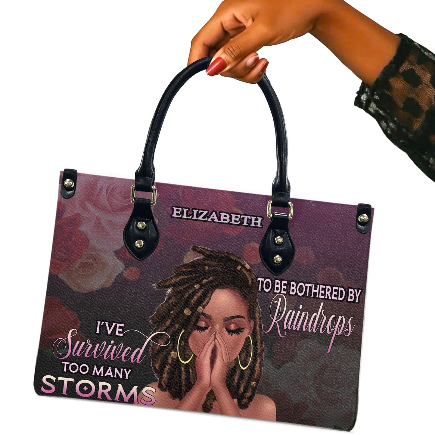 I've Survived Too Many Storms (Purple) - Personalized Leather Handbag YA2-Ha