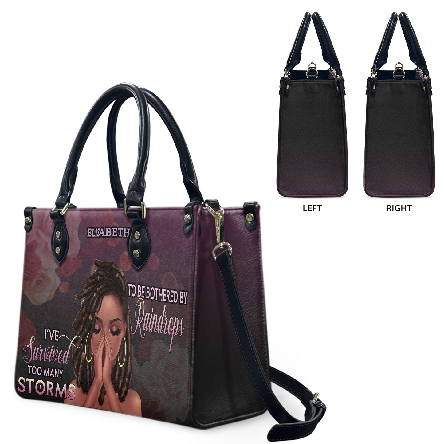 I've Survived Too Many Storms (Purple) - Personalized Leather Handbag YA2-Ha