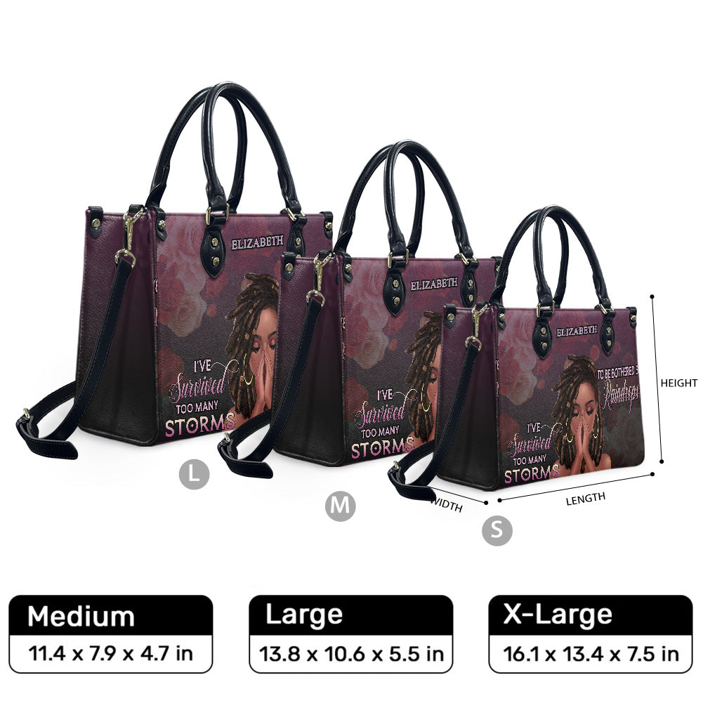 I've Survived Too Many Storms (Purple) - Personalized Leather Handbag YA2-Ha