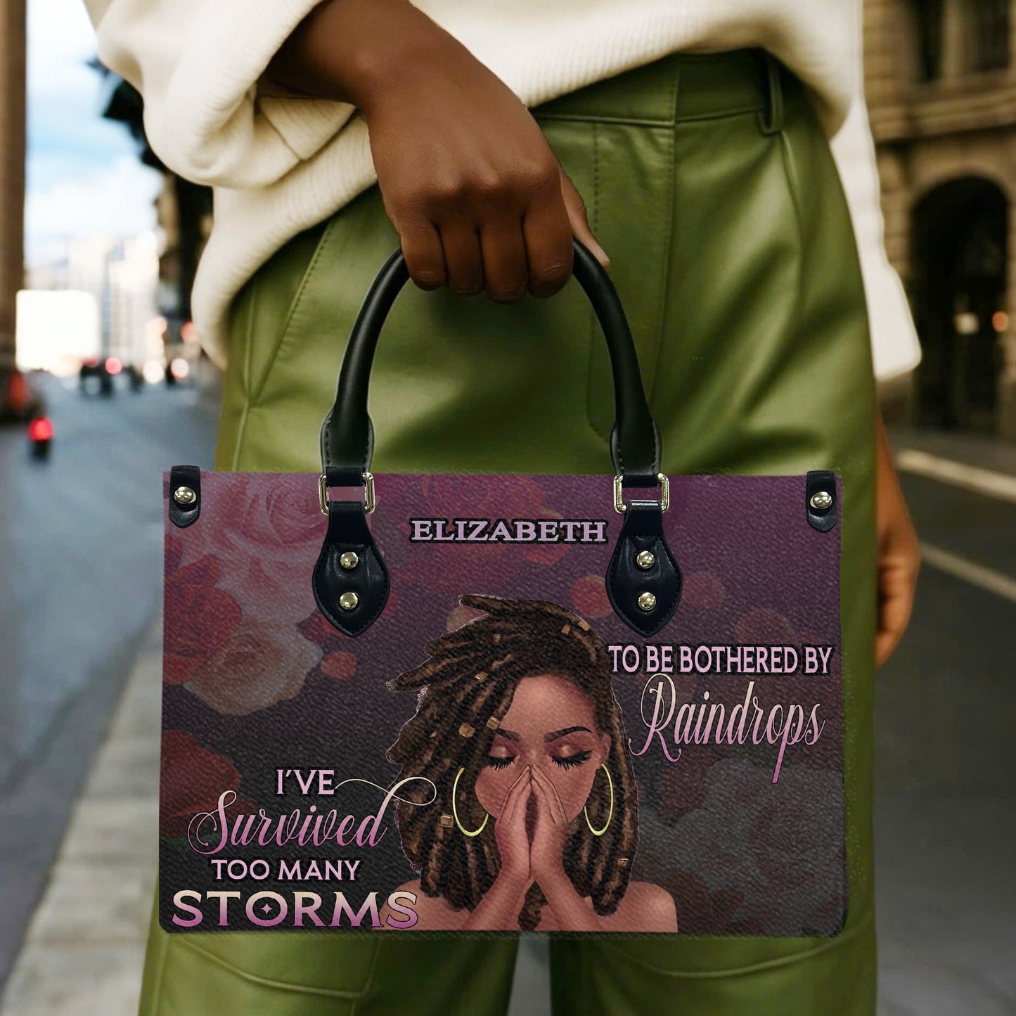I've Survived Too Many Storms (Purple) - Personalized Leather Handbag YA2-Ha