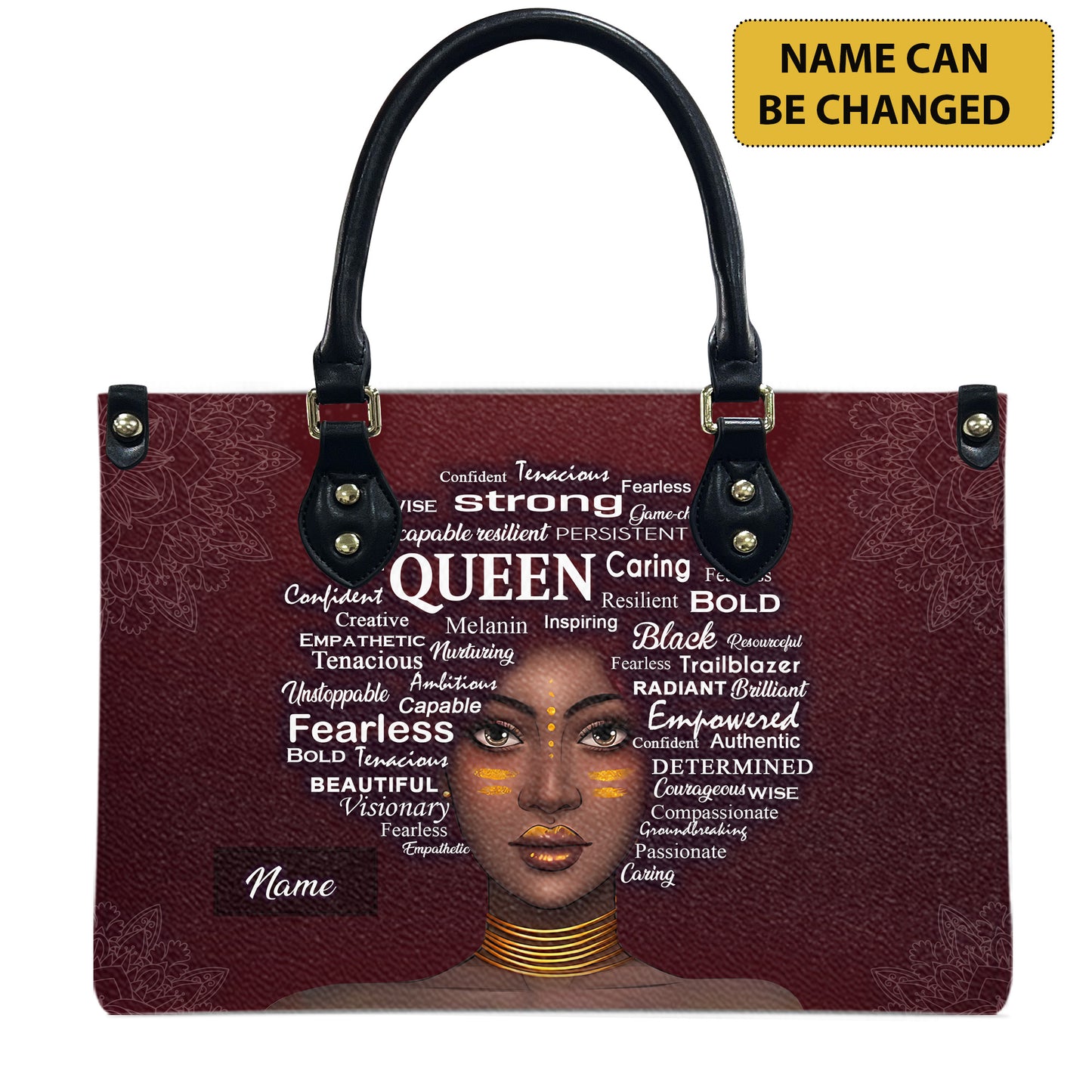 Queen (Maroon) - Personalized Leather Handbag YA1-Ha