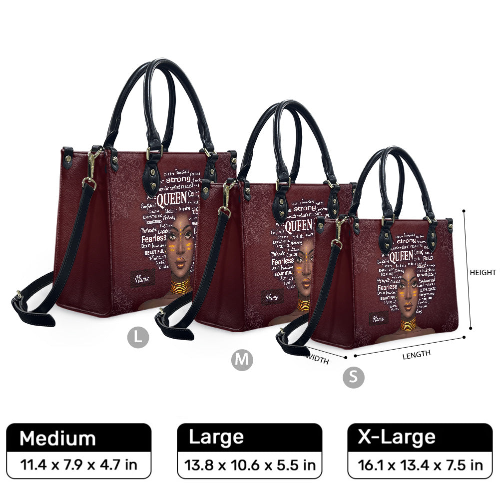 Queen (Maroon) - Personalized Leather Handbag YA1-Ha