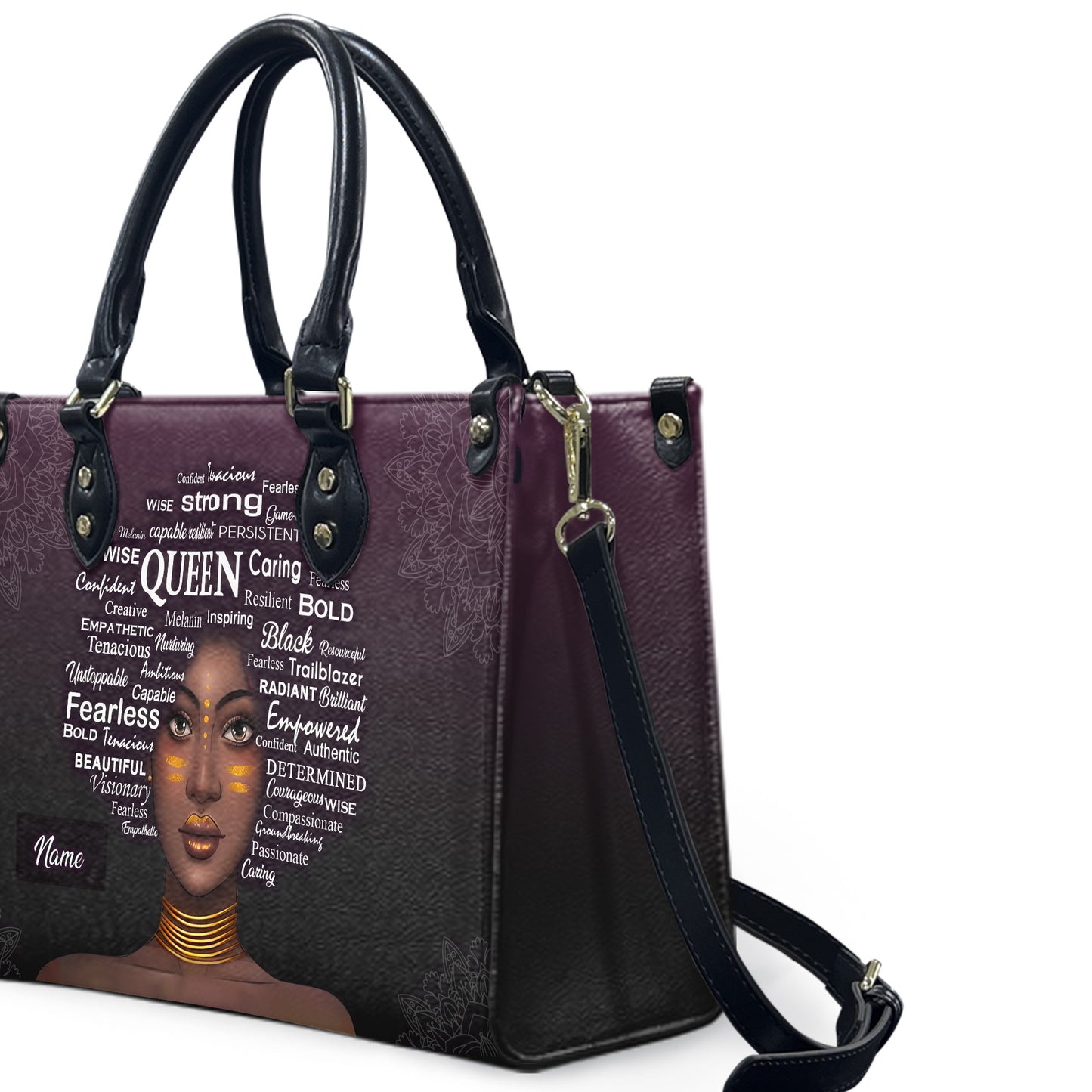 Queen (Purple) - Personalized Leather Handbag YA1-Ha
