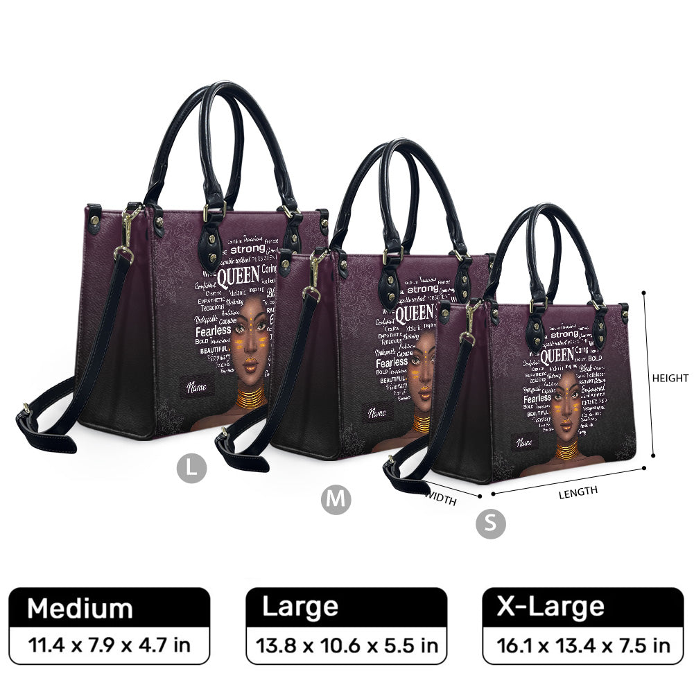 Queen (Purple) - Personalized Leather Handbag YA1-Ha