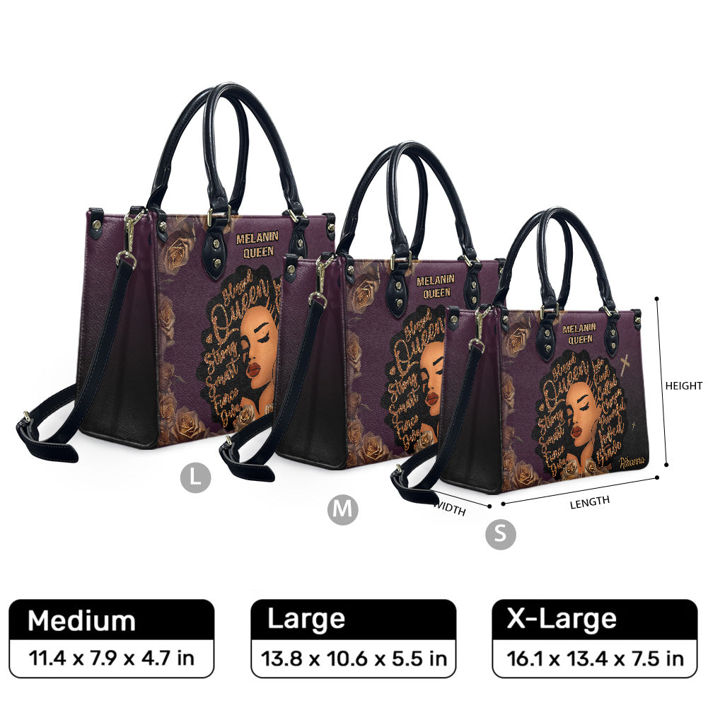 Queen (Purple) - Personalized Leather Handbag YA3-Ha